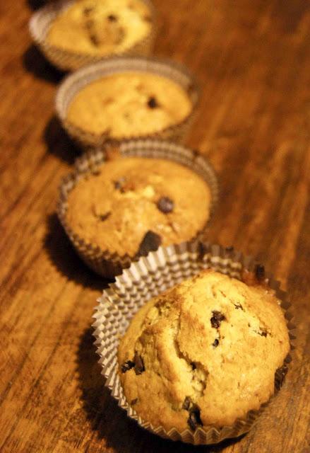 Mini muffin integrali con gocce di cioccolato