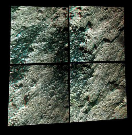 Opportunity sol 3214 Microscopic Imager - Fecunis Lake anaglyph