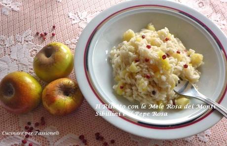 risotto con la mela rosa dei Sibillini e il pepe rosa