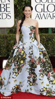 lucy liu in carolinaherrera