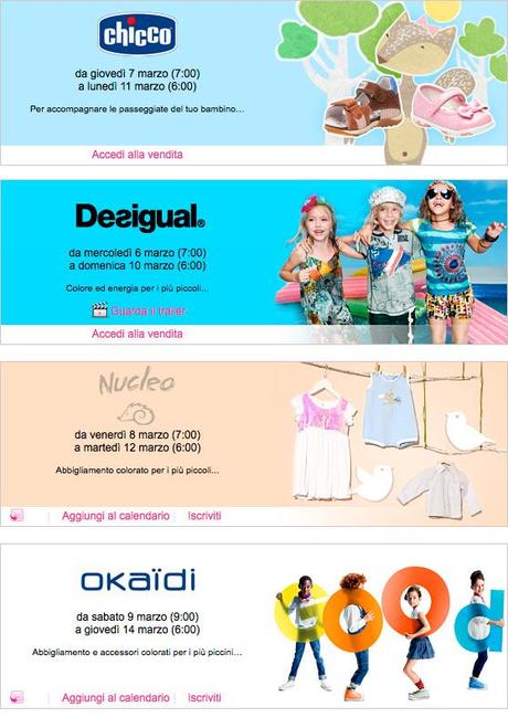 desigual, nucleo, chicco scarpe e okaidi in vendita su vente privee