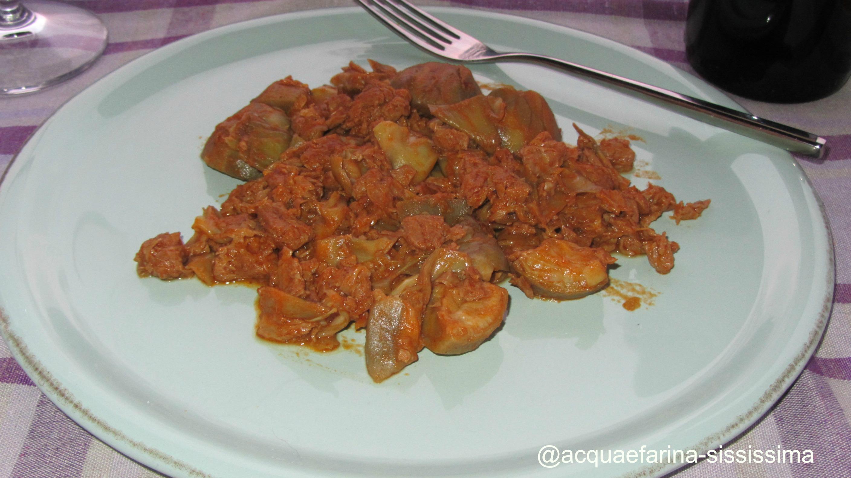 straccetti di soia con carciofi