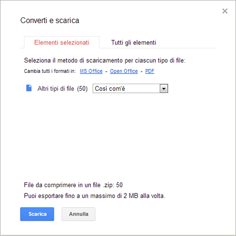 SCARICA INTERA CARTELLA GOOGLE DRIVE