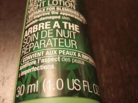 Review: The Body Shop - Tea Tree Blemish Fade Night Lotion