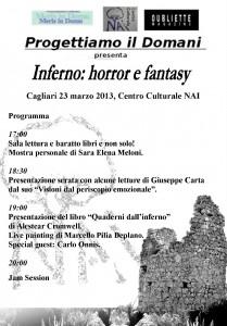 “Progettiamo il domani” presenta Inferno: horror e fantasy, sabato 23 marzo 2013, Cagliari
