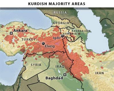 Aree a maggioranza curda