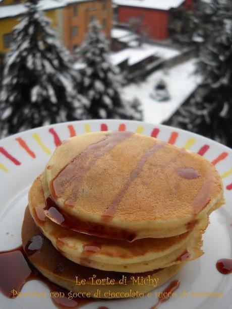 Pancakes con gocce di cioccolato