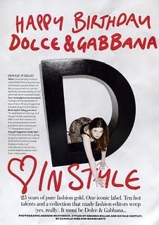 InStyle UK Dic 2010 celebra Dolce & Gabbana