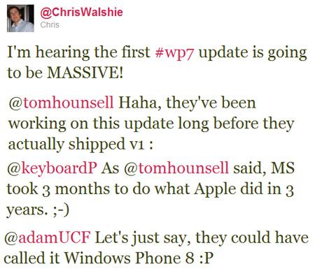 Il primo update di Windows Phone 7 sarà molto corposo