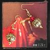 LNDORE orecchini rossi dorati golden red earrings 1129