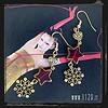 LMREST orecchini rosso stella oro fiocco neva snowflake red golden earrings 1129