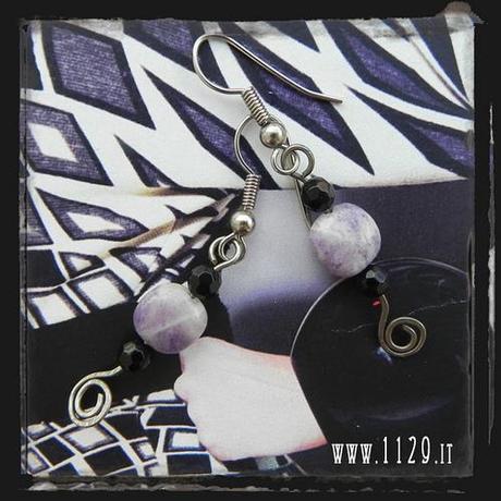 Orecchini viola nero - Black and purple earrings LHVINE