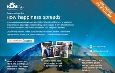 Da KLM con Foursquare: ti studio per sorprenderti con un regalo