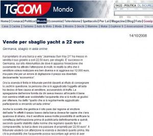 Vende per sbaglio yacht a 22 euro