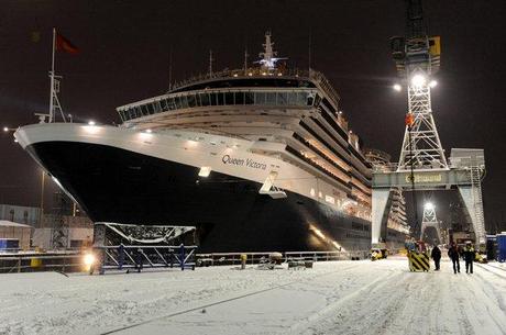 Queen Victoria in dry dock ad Amburgo