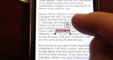 Windows Phone 7: il copia incolla mostrato per la prima volta