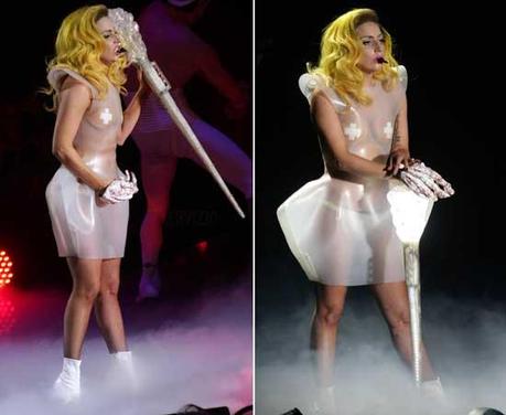 LADY GAGA SEMINUDA NEI CONCERTI  A MILANO