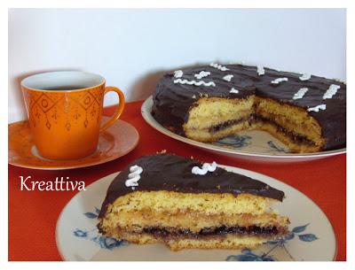 Torta cioccolatosa con marmellate