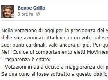 C 2 box 21187 foto3 1 Beppe Grillo richiama alle dimissioni quanti hanno votato per Boldrini e Grasso