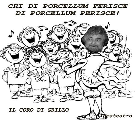 Porcellum ferisce perisce! Grillo: 