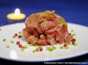 ricetta pesce crudo tartare tonno pinna gialla zenzero sotto aceto, gambi prezzemolo salsa soia