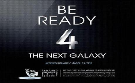 Samsung Galaxy S4 evento 14 Marzo