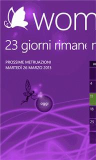 Woman Calendar, tracciare e gestire nel cellulare il proprio ciclo mestruale.