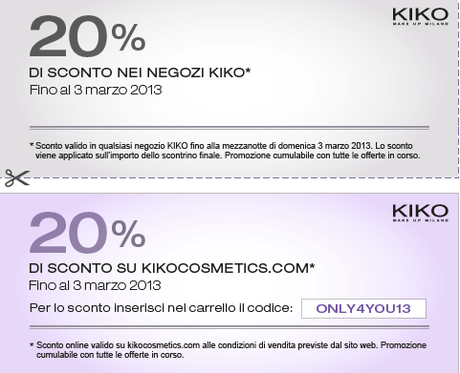 Sconto KIKO negli store e on line!!!