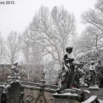 La Fontana delle Quattro Stagioni sotto la neve a Torino