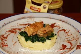 Tortino di patate e tonno con cipolle di Tropea.