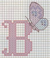 Schema punto croce: L'alfabeto con le farfalle