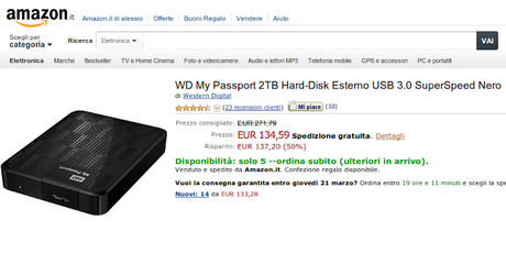 WD My Passport 2TB Hard-Disk Esterno USB 3.0 SuperSpeed Nero: Amazon.it: Elettronica