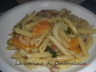 Pennette con aringa affumicata, finocchio e arancia