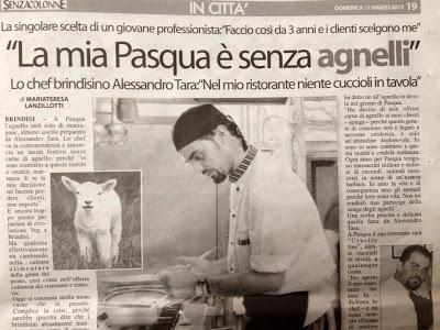 Alessandro Tara: Il mio ristorante a Pasqua sarà cruelty-free