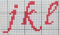 Schema punto croce: Alfabeto rosa maiuscolo e minuscolo