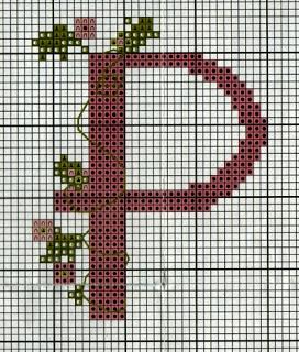 Schema punto croce: Alfabeto romantico