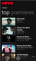 L’APP UFFICIALE DI VEVO ARRIVA SU WINDOWS PHONE