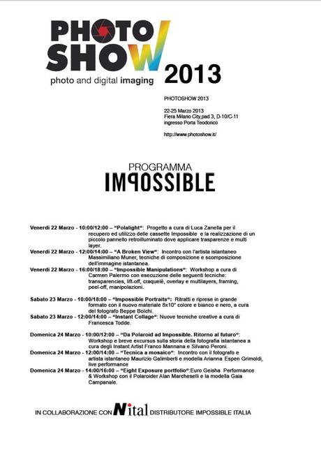 22/24 marzo: Photoshow 2013 – Milano