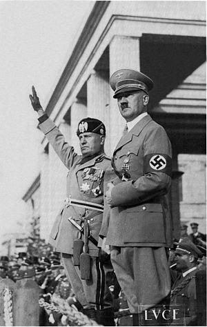 Mussolini (left) and Hitler sent their armies ...