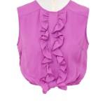 -ú28, BLOUSE WITH RUFFLE FRONT AND SHEER BACK, APR