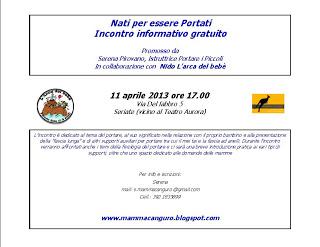 Incontri informativi Nati per essere portati aprile in Provincia di Bergamo