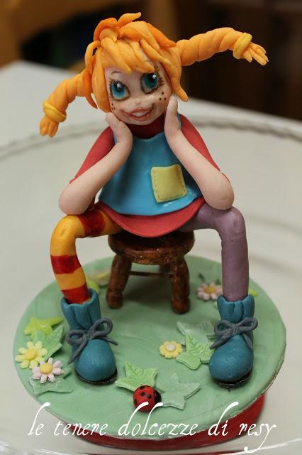 Pippi Calzelunghe cake topper e biscotti decorati