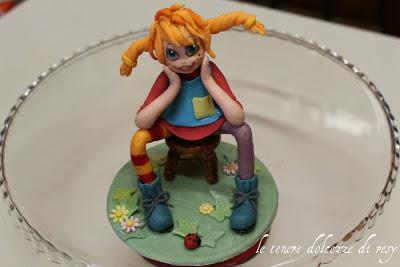 Pippi Calzelunghe cake topper e biscotti decorati