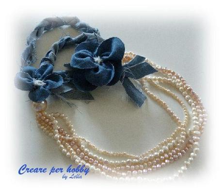 Una collana riciclosa: perle e jeans