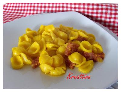 Orecchiette zafferano e salsiccia secca di napoli