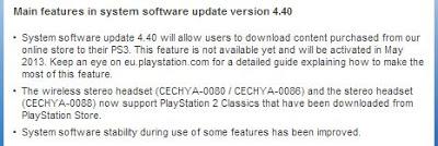 Playstation 3 : il firmware 4.40 prepara la console ai download automatici dal PS Store
