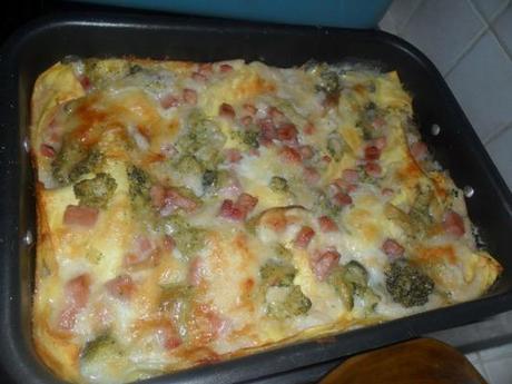 lasagna con broccoli e prosciutto cotto