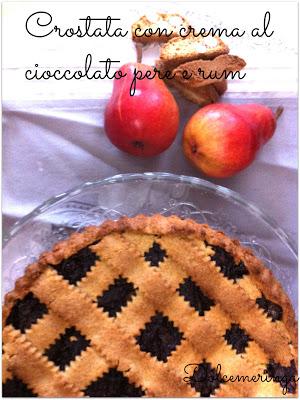 CROSTATA CON CREMA AL CIOCCOLATO, PERE E RUM