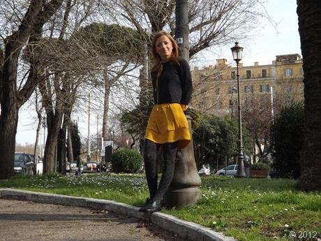 vestito giallo, yellow dress, calze pois, the unoriginal sin ,fashion blogger roma