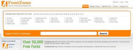 FontZone - oltre cinquantamila font da scaricare gratuitamente